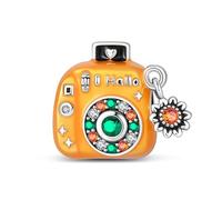 Breloque de perles d'appareil photo romantique, breloque de bracelet en perles, convient aux bracelets de 3 mm à 4,5 mm