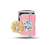 Breloque de perles de chaîne de livre de remise des diplômes, breloque de bracelet de perles, convient aux bracelets de 3 mm à 4,5 mm