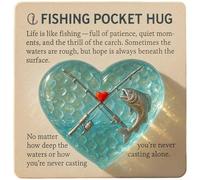 Breloque de poche compacte en verre de mer et métal, fabriquée à la main pour transporter un message inspirant pour les amateurs de pêche et les papas (2)