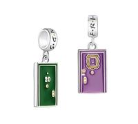 Breloque de porte Friends en argent sterling 925 - Cadeau de Noël ou d'anniversaire - Bijoux en perles - Sans pierre précieuse, Argent sterling, Pas de gemme