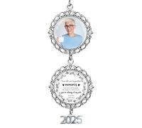 Breloque de remise de diplôme personnalisée 2025 avec inscription « You Left Me Beautiful Memories Your Love is Still My Guide and Though We Cannot See You, You're Always at My Side »