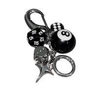 Breloque de sac à dés, pendentif dés en métal rétro, porte-clés polyvalent avec construction durable, ornement tendance pour téléphone portable, gadgets, accessoire de sac à dos