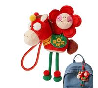 Breloque de sac Année du cheval 2026, Nouvel An chinois 2026, décoration de bon augure - Ornement animal mignon et doux - Pour adultes, famille, amis, sac à dos, voyage, voyage en plein air