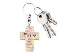 Breloque de sac religieuse | Porte-clés en bois avec verset de la Bible chrétienne de Jésus - Porte-clés religieux pour homme et femme pasteurs de prière, Pâques, Noël, baptême, église, école, remise