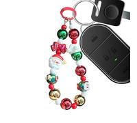 Breloque de téléphone de Noël - Cordon de téléphone de Noël de 15 cm | Résine de pain d'épices, porte-clés série Hristmas, porte-clés, porte-clés perlés Père Noël de dessin animé, sangles suspendues