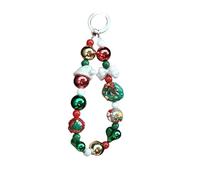 Breloque de téléphone de Noël - Cordon de téléphone de Noël de 15 cm | Résine de pain d'épices, porte-clés série Hristmas, porte-clés, porte-clés perlés Père Noël de dessin animé, sangles suspendues