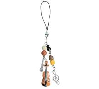 Breloque De Téléphone En Forme Violon Faite À La Main Porte-clés Guitare Perles Colorées Pendentif Alliage Adapté Accessoires Décoration Breloque Multifonctionnelle
