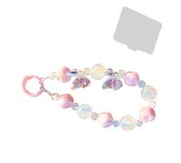 Breloque de téléphone perlée - 30 cm - Bracelet de téléphone en acrylique - Motif papillon - Léger et élégant | Perles élégantes, anneau à ressort sécurisé, parfait pour les amis, Refer to description