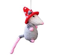 Breloque de voiture en forme de souris - Accessoire de rétroviseur tissé à la main pour voyage avec joli décor de tableau de bord | Matériau doux avec savoir-faire, décoration de voiture esthétique