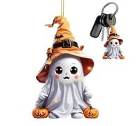 Breloque De Voiture Pendentif Fantôme Mignon D'Halloween 2D En Acrylique