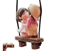 Breloque de voiture pour amoureux de garçon et de fille - Pendentif de voiture en forme de couple, dessin animé garçon et fille amoureux de dessin animé - Décoration de voiture