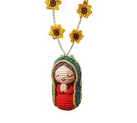 Breloque de voiture Vierge Marie au crochet, décoration catholique à