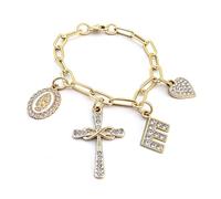 Breloque de volant en forme de croix avec initiale E pour femme, lettre chrétienne, vierge Marie - Accessoires d'intérieur - Cadeau pour petite amie, épouse, chapelet de voiture catholique pour fille