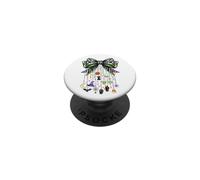 Breloque effrayante en Ruban avec nœud fantôme, tête de Mort, Chat, sorcière, Art d'halloween PopSockets PopGrip Adhésif