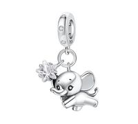 Breloque éléphant chasseur d'étoiles, breloque pour bracelet, compatible avec le collier bracelet pandora