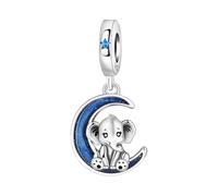 Breloque éléphant de lune, breloque pour bracelet, compatible avec le collier bracelet pandora