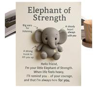 Breloque éléphant de poche - de carte symbole d'espoir, souvenir de b | de poche miniature | Bureau, bibliothèque, chevet, lieu de travail, figurine d'éléphant Hope avec carte inspirante,