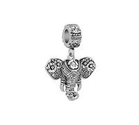 Breloque éléphant porte-bonheur pour bracelets à breloques Pandora - Cadeau de Noël ou d'anniversaire pour femme, fille, petite-fille, sœur, amitié, One Size, Métal, Pas de pierre précieuse