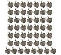 Breloque en alliage d'inspiration antique en forme de cœur pour la fabrication de bijoux et la décoration de sac, accessoires de collier, pendentif rétro amour
