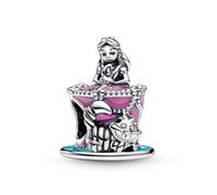 Breloque en argent 925 avec motif chapeau d'Alice - Compatible avec les bracelets Pandora, Trollbeads, Chamilia, Biagi et beaucoup d'autres bracelets à breloques britanniques.