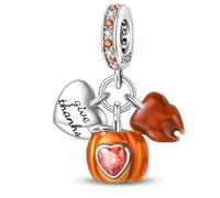 Breloque en argent 925 avec motif gland et citrouille - Compatible avec les bracelets Pandora, Trollbeads, Chamilia, Biagi et beaucoup d'autres bracelets à breloques britanniques.