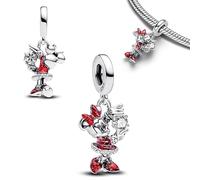 Breloque en argent 925 avec motif souris de Noël - Compatible avec les bracelets Pandora, Trollbeads, Chamilia, Biagi et beaucoup d'autres bracelets à breloques britanniques.