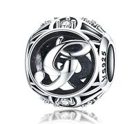 Breloque en argent sterling 925 Avec lettres porte-bonheur Pour bracelets Pandora Lettre G
