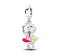 Breloque en argent sterling 925 avec motif chat et sœur, lion, coccinelle, étoile, lune, mère, compatible avec les bracelets à breloques Pandora, Métal Argent sterling, Pas de gemme