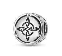 Breloque en argent sterling 925 avec nœud de sorcière pour bracelets et colliers - Convient pour les breloques, les bracelets, les foi, les religieux - Cadeau pour femme