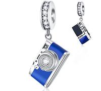 Breloque en argent sterling 925 avec pendentif en forme d'avion, bus de la paix, train express, tour effiel de France, compatible avec bracelet à breloques de vacances européennes, cadeau pour maman