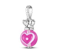Breloque en argent sterling 925 avec pendentif en forme de cœur et croix en forme d'étoile et lune - Compatible avec les bracelets Pandora Moments, Métal Argent sterling, Pas de gemme
