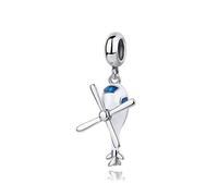 Breloque en argent sterling 925 avec pendentif trèfle et cristal pour femme - Avec boîte à bijoux, Argent, Cristal