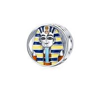 Breloque en argent sterling 925 émaillé coloré représentant un pharaon de l'Égypte antique pour bracelet