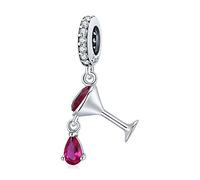Breloque en argent sterling 925 en forme de bouteille de vin rouge, compatible avec les bracelets européens.