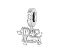 Breloque en argent sterling 925 en forme de teckel pour bracelets Pandora