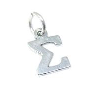 Breloque en argent sterling Alphabet grec Sigma .925 x 1 Symboles lettres breloques