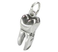 Breloque en argent sterling de dent molaire .925 x 1 breloques de dentiste racine de dents