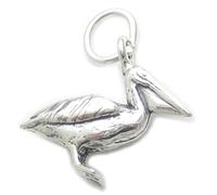 Breloque en argent sterling oiseau pélican .925 x 1 Breloques oiseaux pélicans