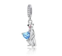 Breloque en argent sterling S925 en forme de mangouste pour bracelets Pandora incrustés de zircones cubiques compatibles avec les bracelets et colliers européens, cadeau idéal pour femme, amie