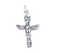 Breloque en argent sterling Totem Pole .925 x 1 Native American Red Indian