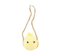 Breloque en crochet pour rétroviseur de voiture, faite à la main, pendentif balançoire pour décoration intérieure, accessoire mignon à suspendre adapté à la plupart des voitures (Chicke jaune)