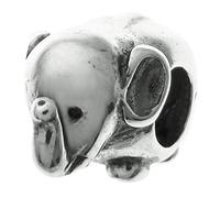 Breloque en forme d’un éléphant géant d’Afrique en argent sterling 925 pour bracelets et breloques européens.