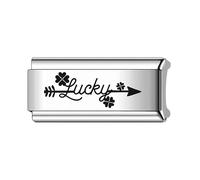Breloque en forme d'ange pour maman, fille, papa, famille, nouveau-né, long, double taille, largeur 9 mm, lien italien compatible avec bracelet Nomination pour femme, 0, Métal, Pas de gemme