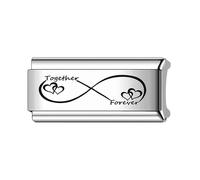 Breloque en forme d'ange pour maman, fille, papa, famille, nouveau-né, long, double taille, largeur 9 mm, lien italien compatible avec bracelet Nomination pour femme, 0, Métal, Pas de gemme