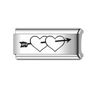 Breloque en forme d'ange pour maman, fille, papa, famille, nouveau-né, long, double taille, largeur 9 mm, lien italien compatible avec bracelet Nomination pour femme, 0, Métal, Pas de gemme
