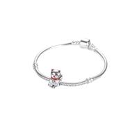 Breloque en forme de chat Maneki Neko en argent sterling - Cadeau du Nouvel An chinois - Compatible avec la plupart des bracelets à breloques