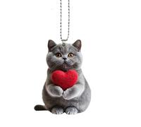 Breloque en forme de chat pour rétroviseur - Pendentif animal mignon en acrylique, décoration de dessin animé, finition lisse | Accessoire à suspendre pour rétroviseur de voiture pour taxi, camion