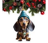Breloque en forme de chien pour rétroviseur - Pendentif de voiture en forme de chien | Décoration d'arbre de Noël, ornements en acrylique, accessoire d'intérieur de vacances, idée cadeau
