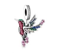 Breloque en forme de colibri pour bracelet, en argent sterling 925, compatible avec Pandora