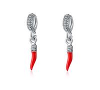 Breloque en forme de corne rouge pour bracelet collier,Breloque en forme de piment,Pendentif Charm Corne Italienne en Porte Bonheur Perles pour la fabrication de bijoux de bracelet à bricolage collier